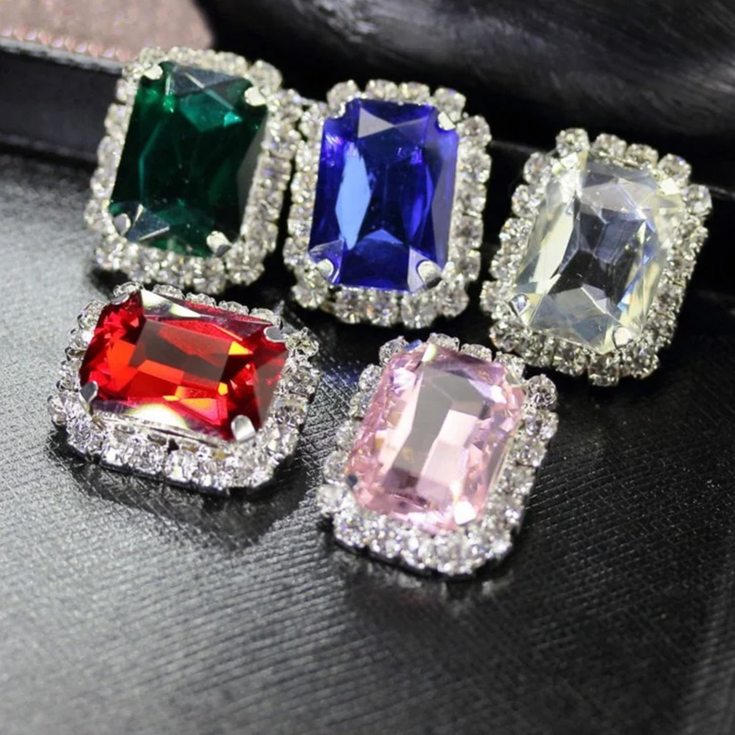 Diamond Jewellery Interchangeable Triangular Shaped Earrings (6 Pari Mix Color Design)