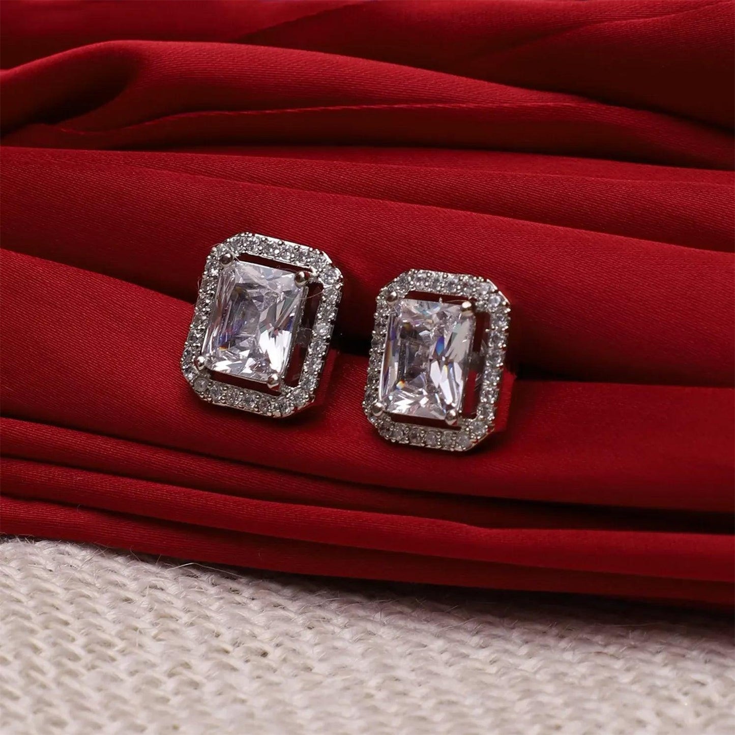Diamond Jewellery Interchangeable Triangular Shaped Earrings (6 Pari Mix Color Design)